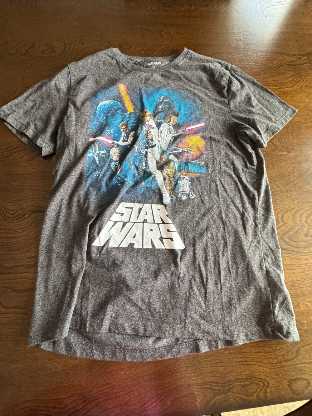 Old Navy Gray Star Wars Graphic Tee with Multicolor Print